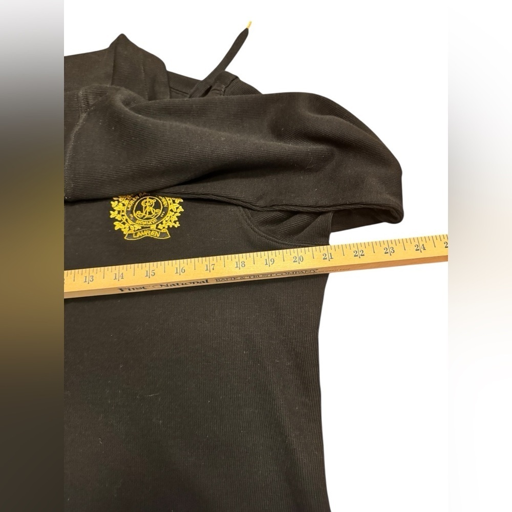 Lauren Ralph Lauren Large Black Knit Crest Logo Quarter Zip Sweater High Neck - Picture 16 of 16